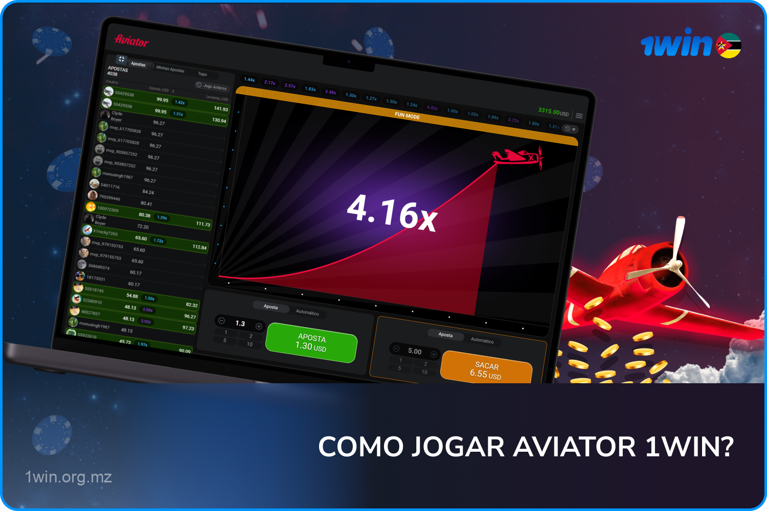 Para jogar Aviator no 1win Moçambique com dinheiro real, você precisa seguir alguns passos simples